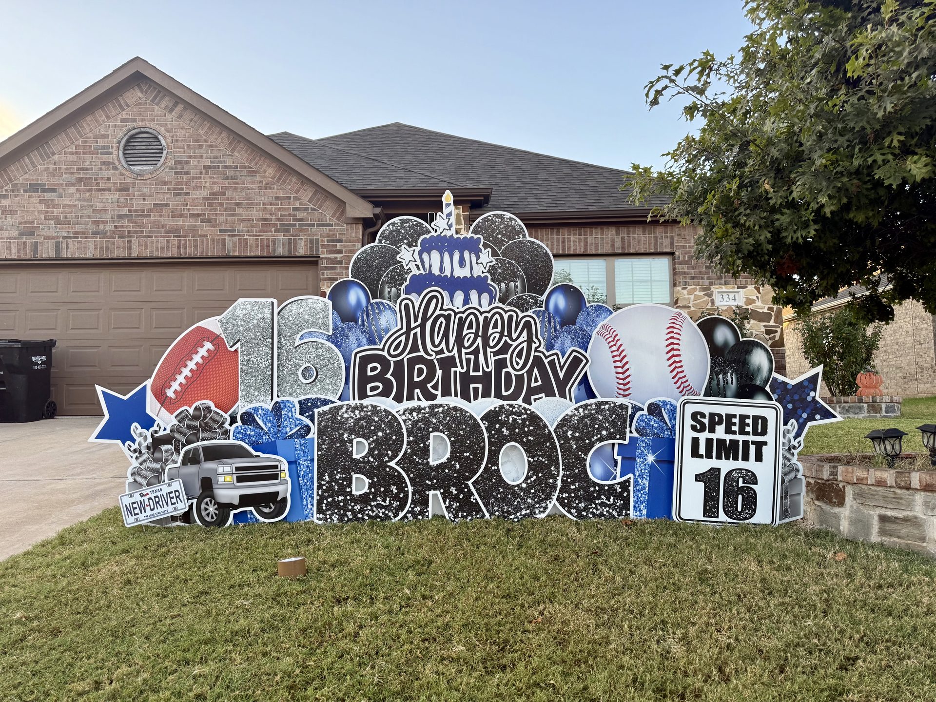 Custom yard sign celebration display
