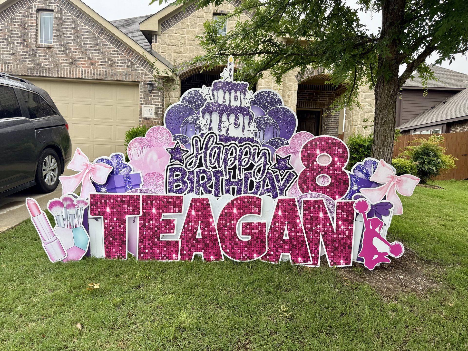 Milestone yard sign greeting