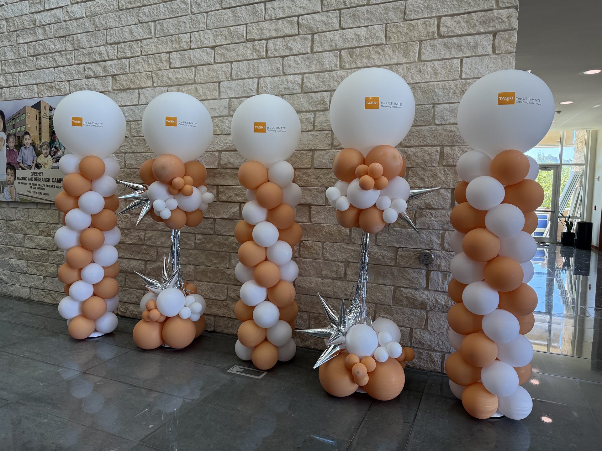 Balloon columns for grand opening